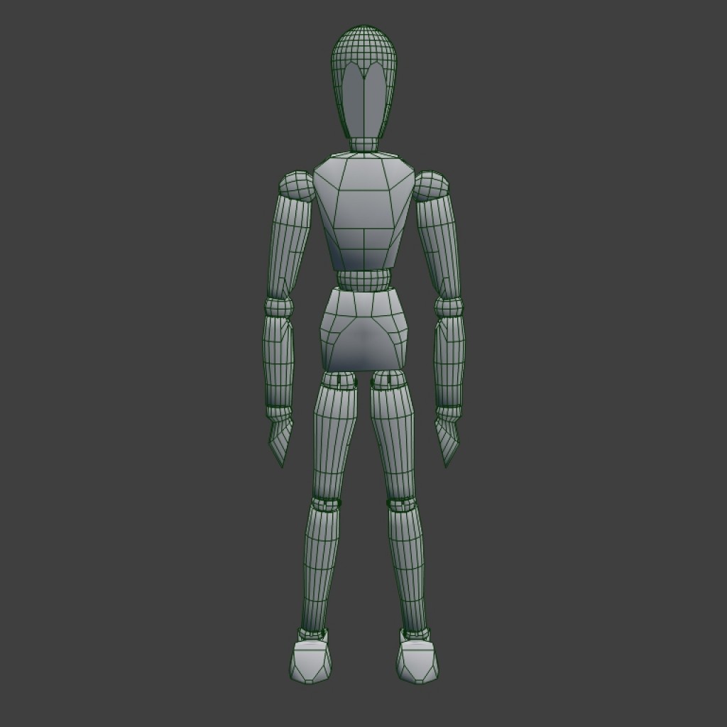 Wooden mannequin - Rigged preview image 3